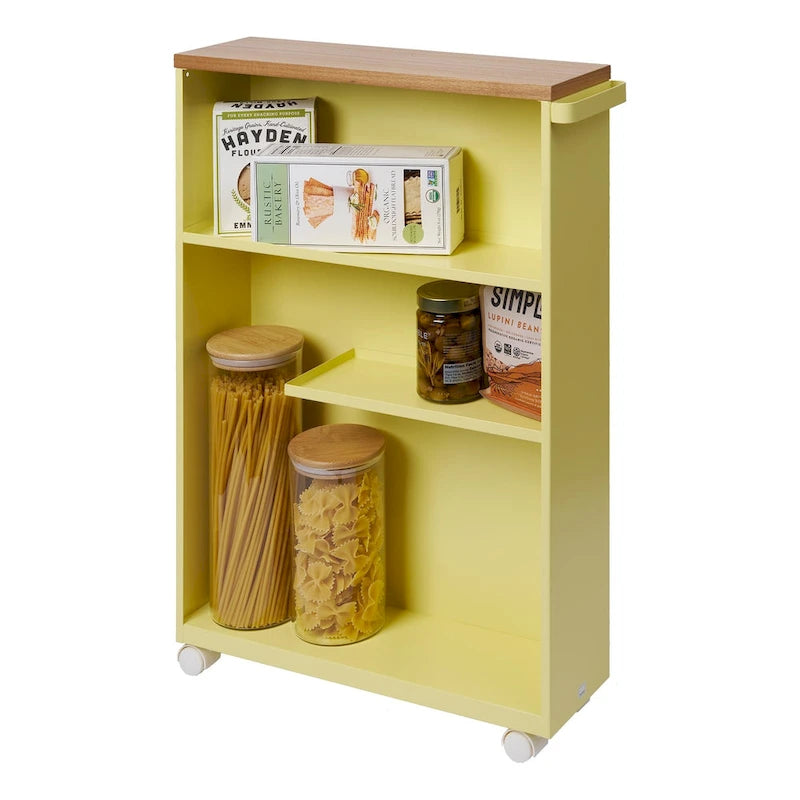 Yamazaki Home Rolling Storage Cart, Steel, Minimal Assembly - L 18.7 x W 5.12 x H 26.97 inches