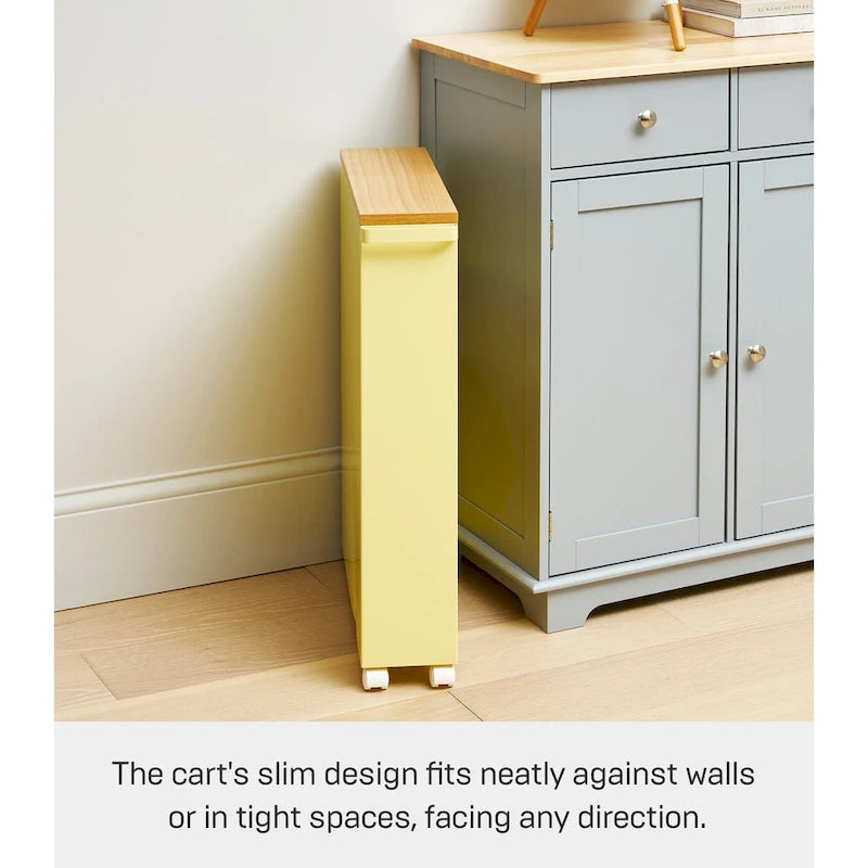 Yamazaki Home Rolling Storage Cart, Steel, Minimal Assembly - L 18.7 x W 5.12 x H 26.97 inches