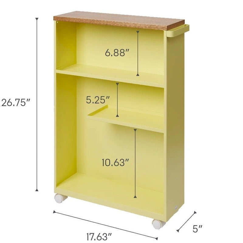 Yamazaki Home Rolling Storage Cart, Steel, Minimal Assembly - L 18.7 x W 5.12 x H 26.97 inches
