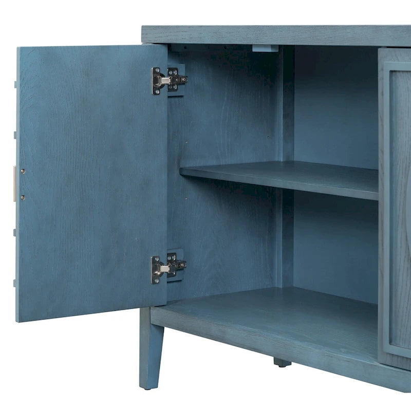Retro Sideboard door with Circular Groove Design cabinets - N/A