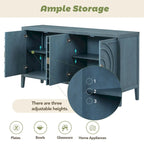 Retro Sideboard door with Circular Groove Design cabinets - N/A