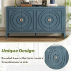 Retro Sideboard door with Circular Groove Design cabinets - N/A