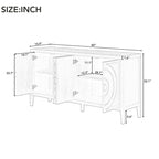 Retro Sideboard door with Circular Groove Design cabinets - N/A
