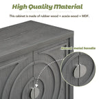 Retro Sideboard door with Circular Groove Design cabinets - N/A
