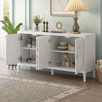 Retro Sideboard door with Circular Groove Design cabinets - N/A
