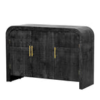 Retro Minimalist Curved Sideboard with Gold Handles - N/A