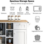 Kitchen Island Cart with Wheels,Storage Cabinet, Solid Wood Desktop