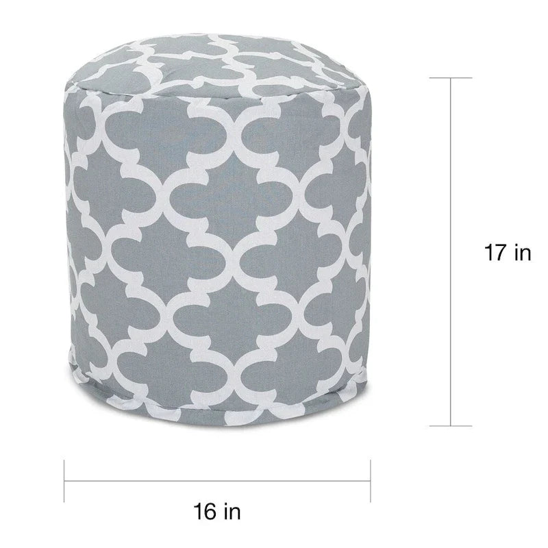 Majestic Home Goods Trellis Indoor / Outdoor Ottoman Pouf 16 L x 16 W x 17 H