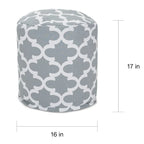 Majestic Home Goods Trellis Indoor / Outdoor Ottoman Pouf 16 L x 16 W x 17 H