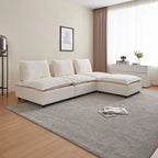 Armless Accent Chair, Single Sofa Couch with Ottoman - Compact Design, Space-Saving Seating for Living Room, Bedroom