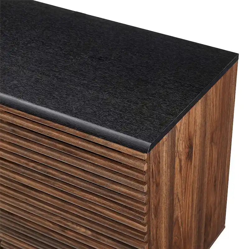 59 Modern Sideboard Storage Cabinet TV Stand with 4 Drawers and 2 Sliding Doors