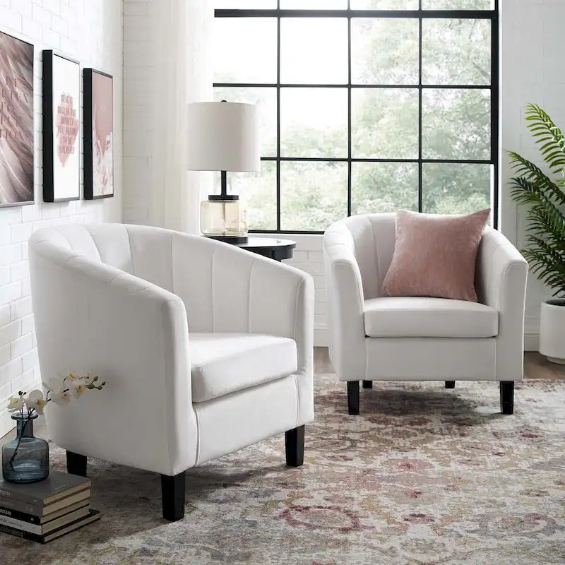 Silver Orchid Streitmann Channel Tufted Velvet Armchair (Set of 2)
