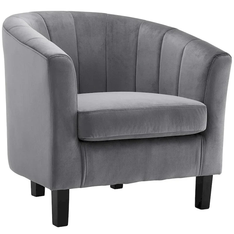 Silver Orchid Streitmann Channel Tufted Velvet Armchair (Set of 2)