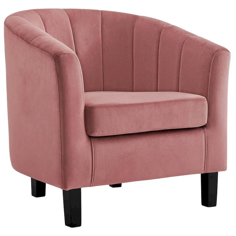 Silver Orchid Streitmann Channel Tufted Velvet Armchair (Set of 2)