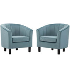 Silver Orchid Streitmann Channel Tufted Velvet Armchair (Set of 2)