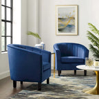 Silver Orchid Streitmann Channel Tufted Velvet Armchair (Set of 2)