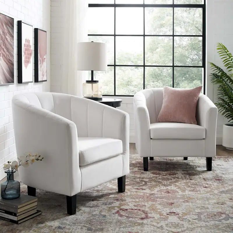 Silver Orchid Streitmann Channel Tufted Velvet Armchair (Set of 2)