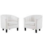 Silver Orchid Streitmann Channel Tufted Velvet Armchair (Set of 2)