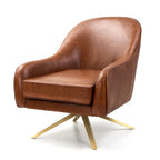Swivel Club Chair PU Leather Leisure Armchair Upholstered Accent Chair