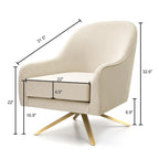 Swivel Club Chair PU Leather Leisure Armchair Upholstered Accent Chair