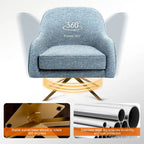 Swivel Club Chair PU Leather Leisure Armchair Upholstered Accent Chair