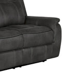 Tom 85 Inch Motion Manual Recliner Sofa, Gel Memory Foam Black Faux Leather