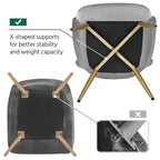 Yaheetech Modern Pleated Curved Back Velvet Accent Chair Modern Armchair for Living Room