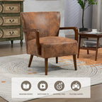 Modern chairs in the living room, wooden frame armchairs