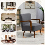 Modern chairs in the living room, wooden frame armchairs