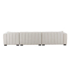 Channel Tufted Sofa Velvet Upholstered Left Chaise Modular Sofa