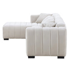 Channel Tufted Sofa Velvet Upholstered Left Chaise Modular Sofa