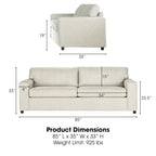 New Classic Furniture Leo Cushion Back Sofa, Made in USA