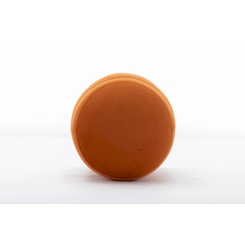 Soft Velvet Round Ottoman Footrest Stool