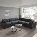 Convertible Modular Sectional Sofa, 5 Seater Corner Sofa with Pillows, 2 x 120.45 Minimalist Sofa Couch for Living Room