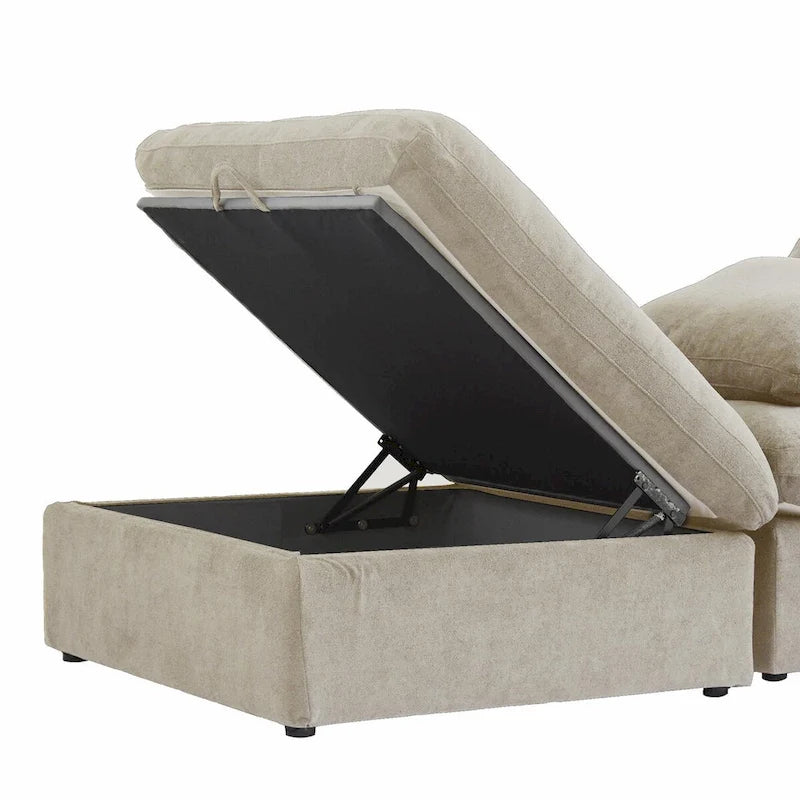 Convertible Modular Sectional Sofa, 5 Seater Corner Sofa with Pillows, 2 x 120.45 Minimalist Sofa Couch for Living Room