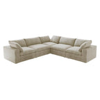 Convertible Modular Sectional Sofa, 5 Seater Corner Sofa with Pillows, 2 x 120.45 Minimalist Sofa Couch for Living Room