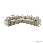 Convertible Modular Sectional Sofa, 5 Seater Corner Sofa with Pillows, 2 x 120.45 Minimalist Sofa Couch for Living Room