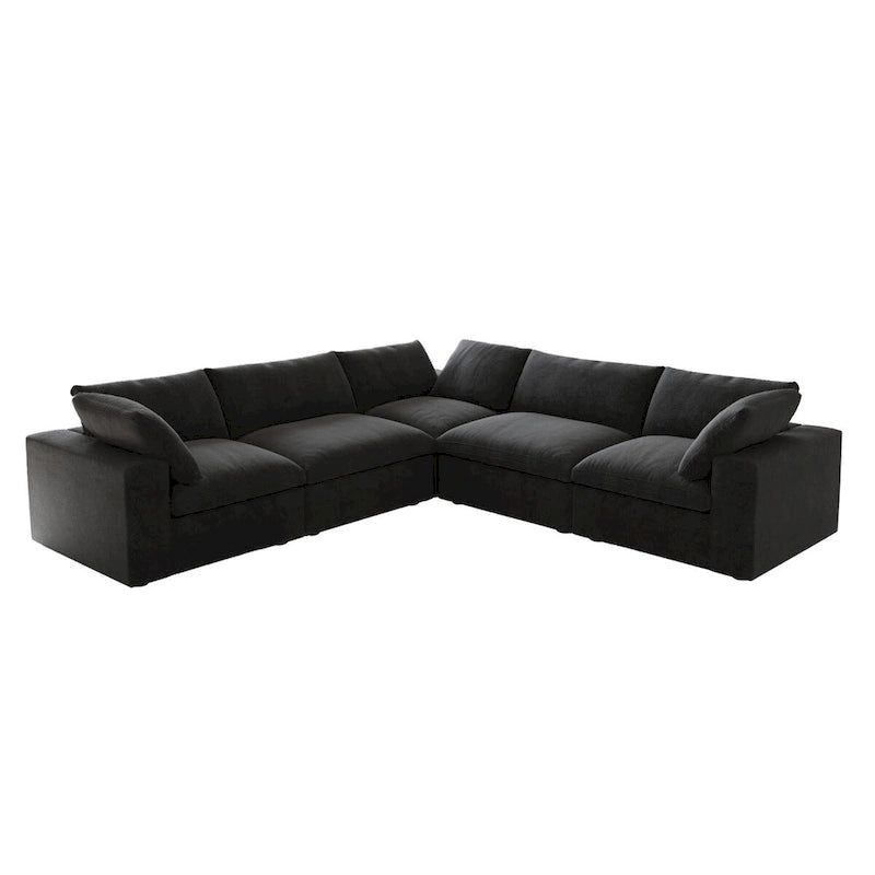 Convertible Modular Sectional Sofa, 5 Seater Corner Sofa with Pillows, 2 x 120.45 Minimalist Sofa Couch for Living Room