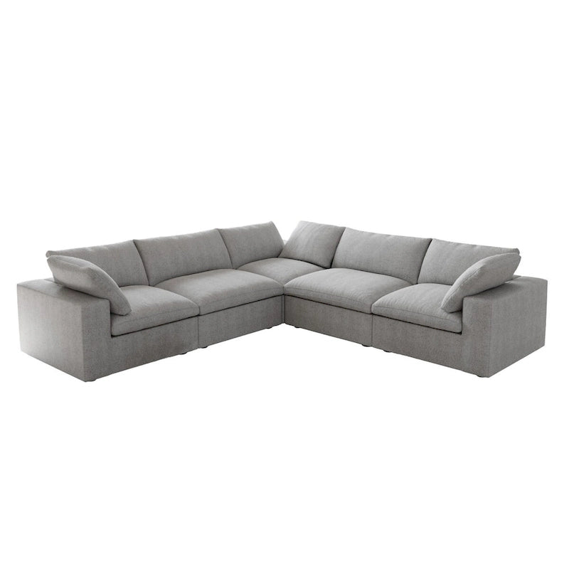Convertible Modular Sectional Sofa, 5 Seater Corner Sofa with Pillows, 2 x 120.45 Minimalist Sofa Couch for Living Room