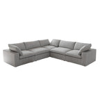 Convertible Modular Sectional Sofa, 5 Seater Corner Sofa with Pillows, 2 x 120.45 Minimalist Sofa Couch for Living Room