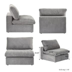 Convertible Modular Sectional Sofa, 5 Seater Corner Sofa with Pillows, 2 x 120.45 Minimalist Sofa Couch for Living Room