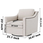 Swivel Linen Blend Modern Soft Velvet Material Ergonomics Accent Chair