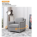 Swivel Linen Blend Modern Soft Velvet Material Ergonomics Accent Chair