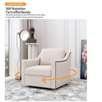 Swivel Linen Blend Modern Soft Velvet Material Ergonomics Accent Chair