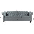 84.65 Rolled Arm Chesterfield 3 Seater Sofa