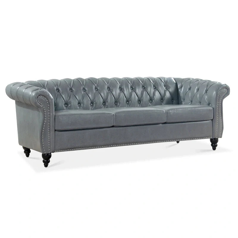 84.65 Rolled Arm Chesterfield 3 Seater Sofa