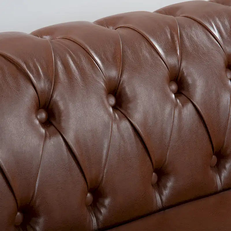 84.65 Rolled Arm Chesterfield 3 Seater Sofa