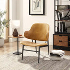 Art Leon Genuine Leather Accent Lounge Chair