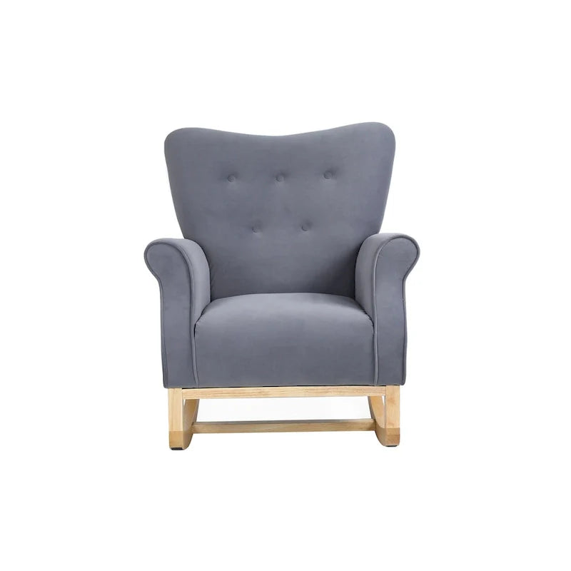 Rocking Chair, Upholstered Accent Chair for Nursery,Living Room, Small Contemporary Rocker, Kids Cushioned Arm Chair