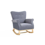Rocking Chair, Upholstered Accent Chair for Nursery,Living Room, Small Contemporary Rocker, Kids Cushioned Arm Chair